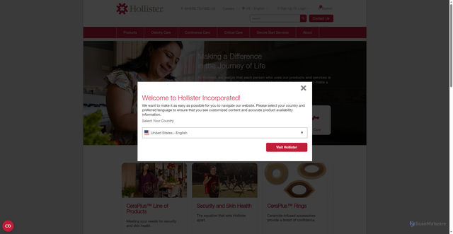 Security scan screenshot of https://www.hollister.com