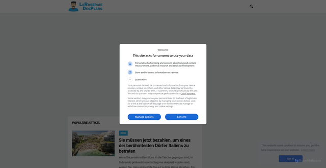 Security scan screenshot of https://www.laroseraiedesplans.com