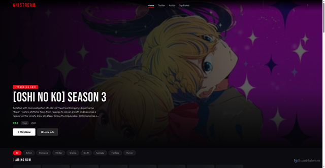 Security scan screenshot of https://genzanimestream-bvcnuj9csm.edgeone.app/anistream_fixed.html