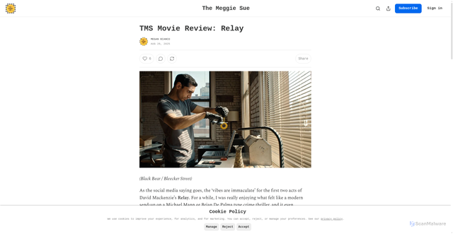 Security scan screenshot of https://themeggiesue.substack.com/p/tms-movie-review-relay