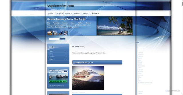 Security scan screenshot of http://www.shipdetective.com/ships/carnival_panorama.htm