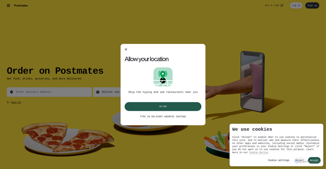Security scan screenshot of https://postmates.com/