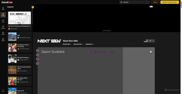 Security scan screenshot of https://nextgen.fandom.com/wiki/Jason_Sudeikis