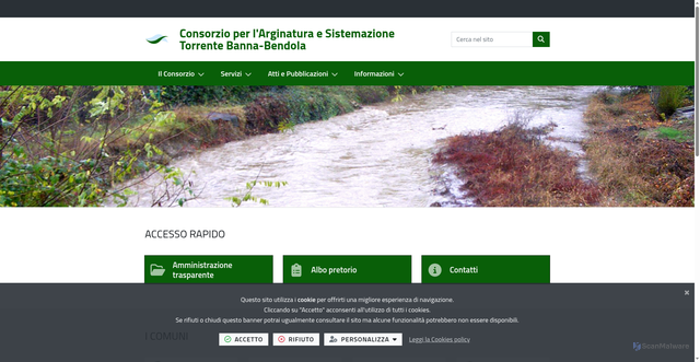 Security scan screenshot of https://consorziobannabendola.it/it-it/home