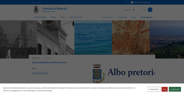 Security scan screenshot of https://www.comune.mascali.ct.it
