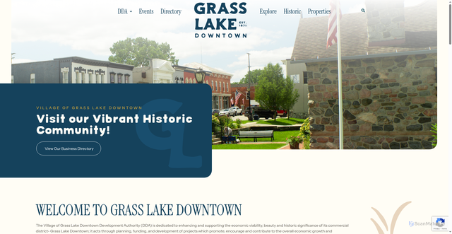 Security scan screenshot of https://grasslakedowntownmi.gov/