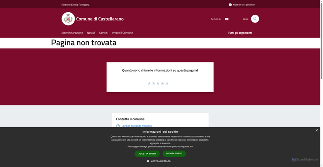 Security scan screenshot of https://www.comune.castellarano.re.it/it
