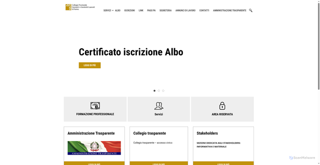 Security scan screenshot of https://www.geometridifermo.it/
