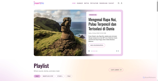 Security scan screenshot of https://www.insertlive.com
