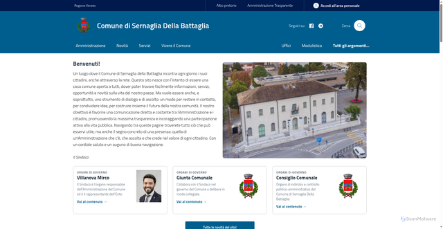Security scan screenshot of https://www.comune.sernaglia.tv.it/