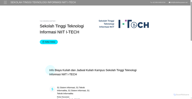 Security scan screenshot of http://daftaronline.stti-niit.info/