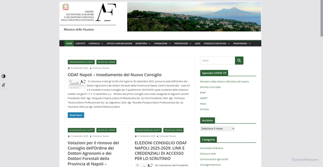 Security scan screenshot of https://www.agronominapoli.it/