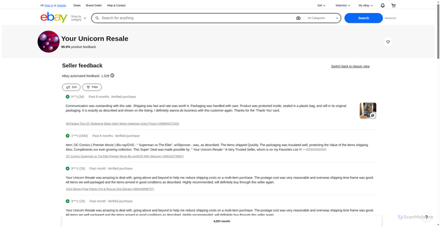 Security scan screenshot of https://ebay.com/recfb?sid=maorw_26&itemId=387367705278&fdbkType=FeedbackReceivedAsSeller&filter=feedback_page%3ARECEIVED_AS_SELLER&sort=RELEVANCEV2