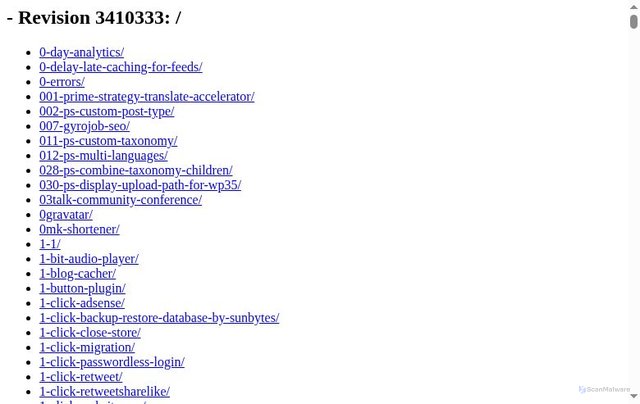 Security scan screenshot of https://plugins.svn.wordpress.org/