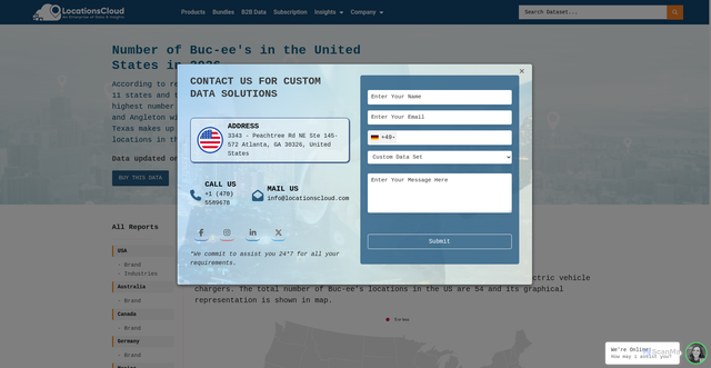 Security scan screenshot of https://www.locationscloud.com/intelligence-reports/buc-ees-usa/?srsltid=AfmBOopo0IcVF3LQFTJ0WvAmGt70tTKspXkJ-pHWziNbhuyHyHTGcqnT