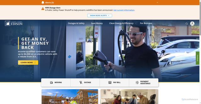 Security scan screenshot of https://sce.com