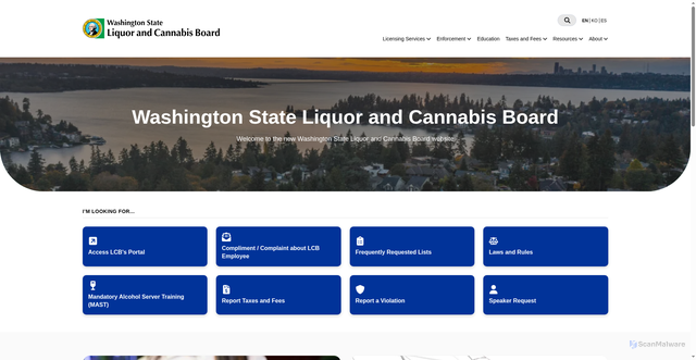 Security scan screenshot of https://lcb.wa.gov