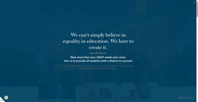 Security scan screenshot of https://uncf.org