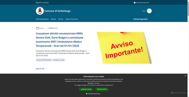Security scan screenshot of https://www.comune.gottolengo.bs.it/it