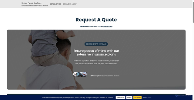 Security scan screenshot of https://secure-fi.com/request-a-quote/
