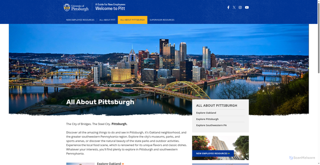 Security scan screenshot of https://www.welcome.pitt.edu/all-about-pittsburgh