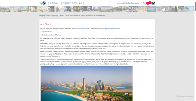 Security scan screenshot of https://global-geography.org/af/Geography/Asia/United_Arab_Emirates/Special_Information/UAE_Abu_Dhabi