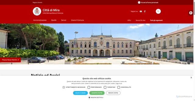 Security scan screenshot of https://www.comune.mira.ve.it/