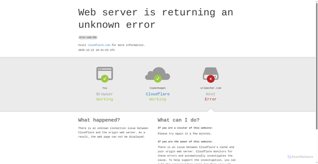 Security scan screenshot of https://urleecher.com