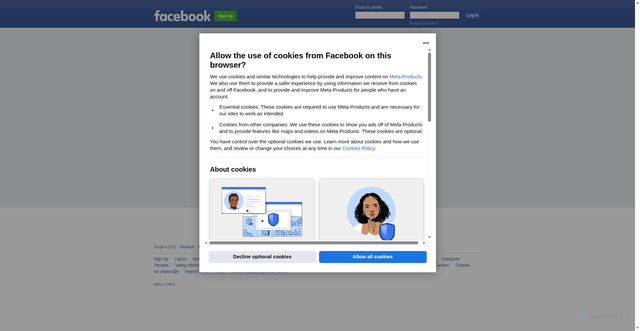 Security scan screenshot of https://www.facebook.com/n/?login_alerts%2Fstart%2F