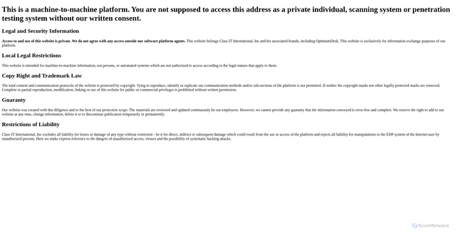 Security scan screenshot of https://proactivitee.optimumdesk.com