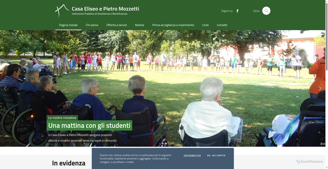 Security scan screenshot of https://www.casamozzetti.it/