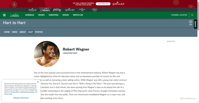 Security scan screenshot of https://www.hallmarkmystery.com/hart-to-hart/cast/robert-wagner