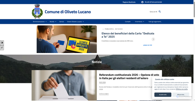 Security scan screenshot of https://www.comune.olivetolucano.mt.it/