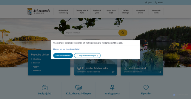 Security scan screenshot of http://www.askersund.se