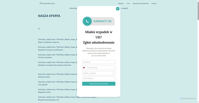 Security scan screenshot of https://odszkodowaniacoventry.co.uk
