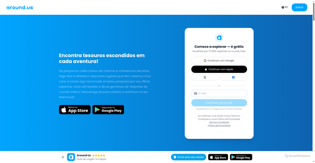 Security scan screenshot of https://pt.aroundus.com