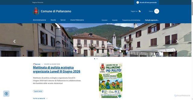 Security scan screenshot of https://www.comune.pallanzeno.vb.it
