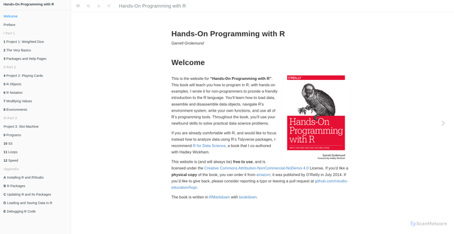Security scan screenshot of https://rstudio-education.github.io/hopr/