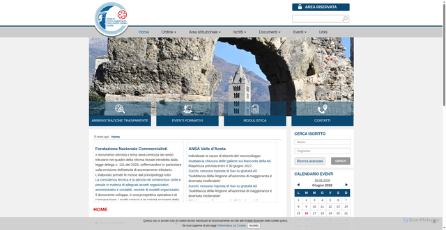 Security scan screenshot of https://www.odcec.aosta.it