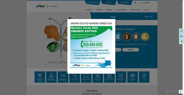 Security scan screenshot of https://www.esaspa.it