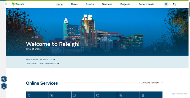 Security scan screenshot of https://raleighnc.gov/