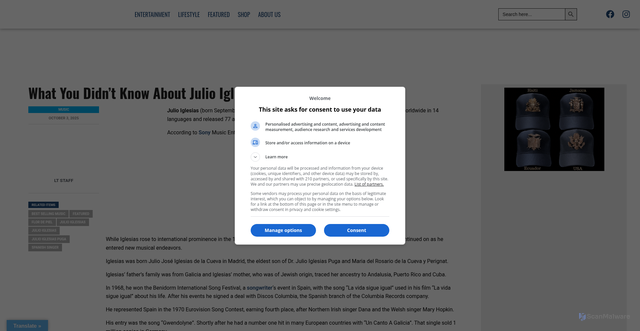 Security scan screenshot of https://latintrends.com/what-you-didnt-know-about-julio-iglesias/
