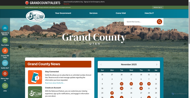 Security scan screenshot of https://grandcountyutah.gov/