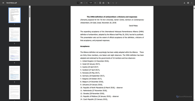 Security scan screenshot of https://en-humanities.m.tau.ac.il/sites/humanities_en.tau.ac.il/files/media_server/David%20Matas.pdf