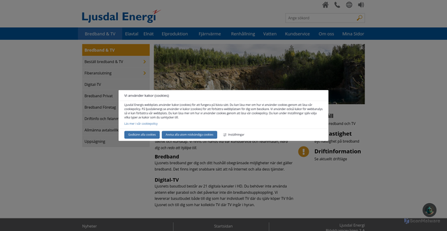 Security scan screenshot of https://ljusnet.se