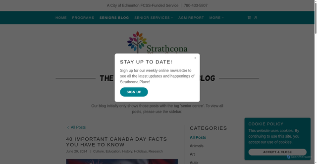 Security scan screenshot of https://strathconaplace.com/seniors-blog/f/40-important-canada-day-facts-you-have-to-know