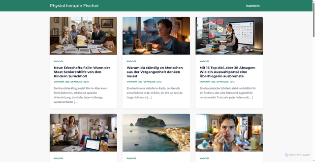 Security scan screenshot of https://www.physiotherapie-fischer.de/
