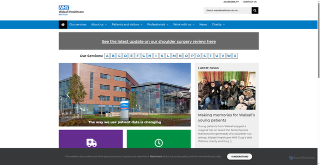 Security scan screenshot of https://www.walsallhealthcare.nhs.uk/