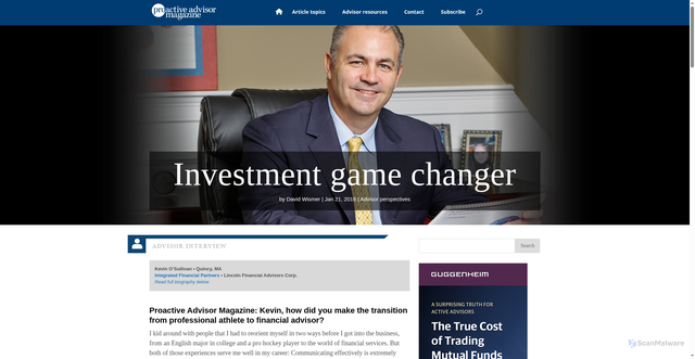 Security scan screenshot of https://proactiveadvisormagazine.com/kevin-osullivan-financial-planner-interview/
