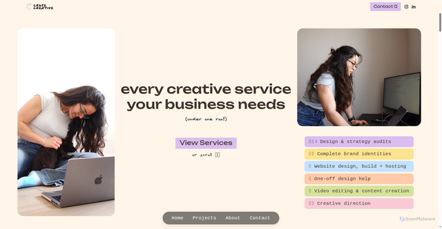 Security scan screenshot of https://www.crusecreative.com/